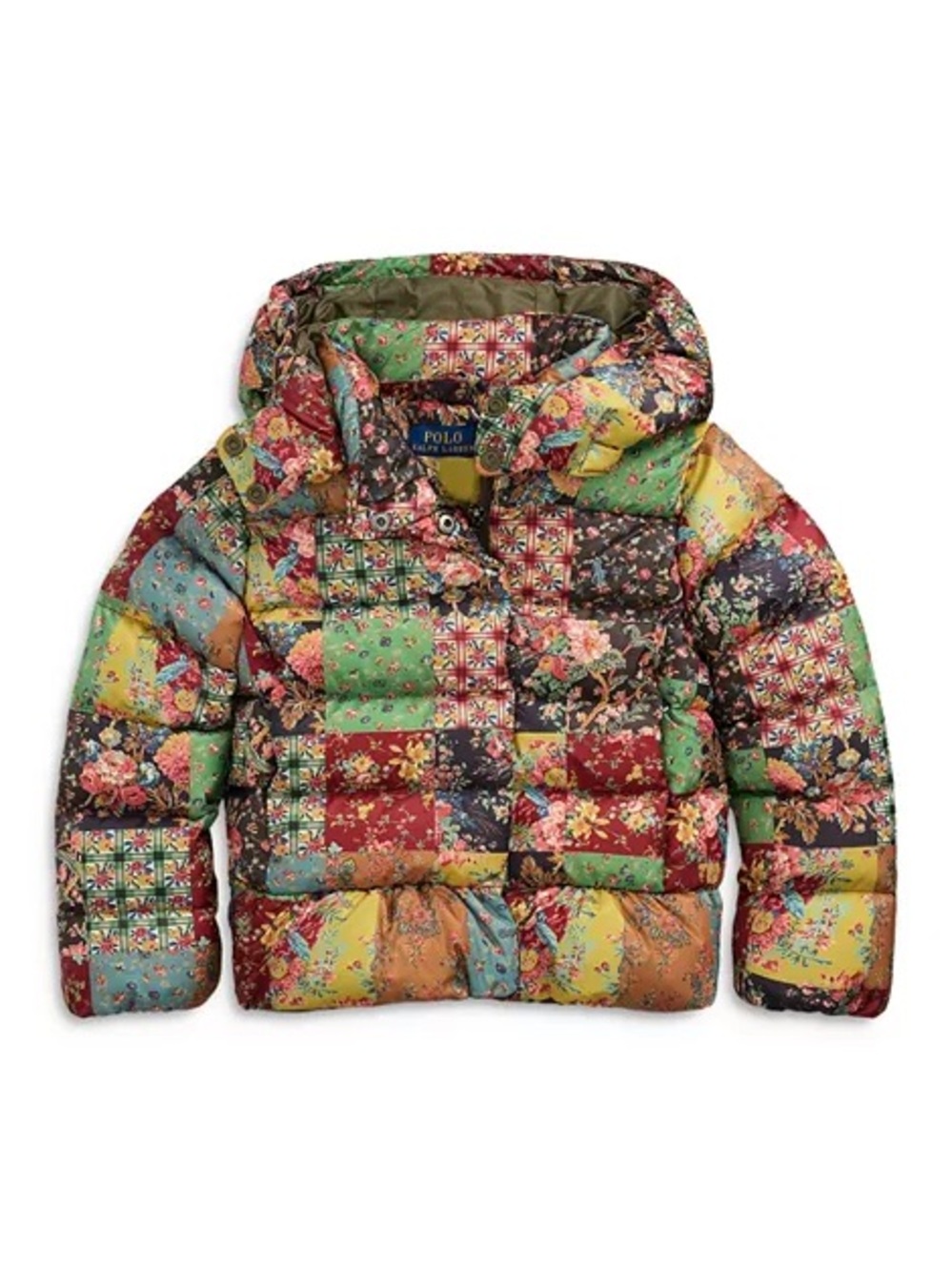 Polo Ralph Lauren Girls' Patchwork Peplum Down Jacket - 2